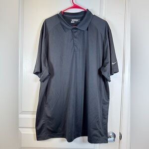 Nike NikeGolf Tour Performance Polo Shirt Dri-Fit Black Size XXL EUC #5825